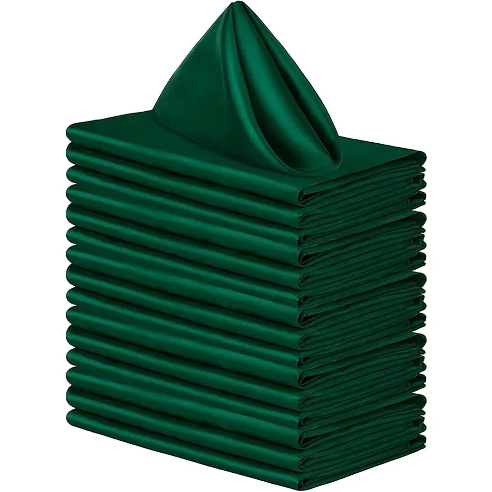 10/20pcs Satin Napkin 43cm*43cm Serving Table Decor Dinner Towel for Wedding Party Home Hotel Christmas decor Table Napkins satin napkins