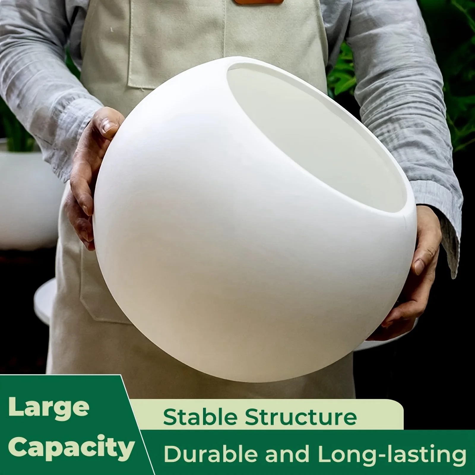 Indoor Outdoor Round Flower Pots, Lightweight Unbreakable Plastic Planters for Garden, Balcony & Home Flower Planting