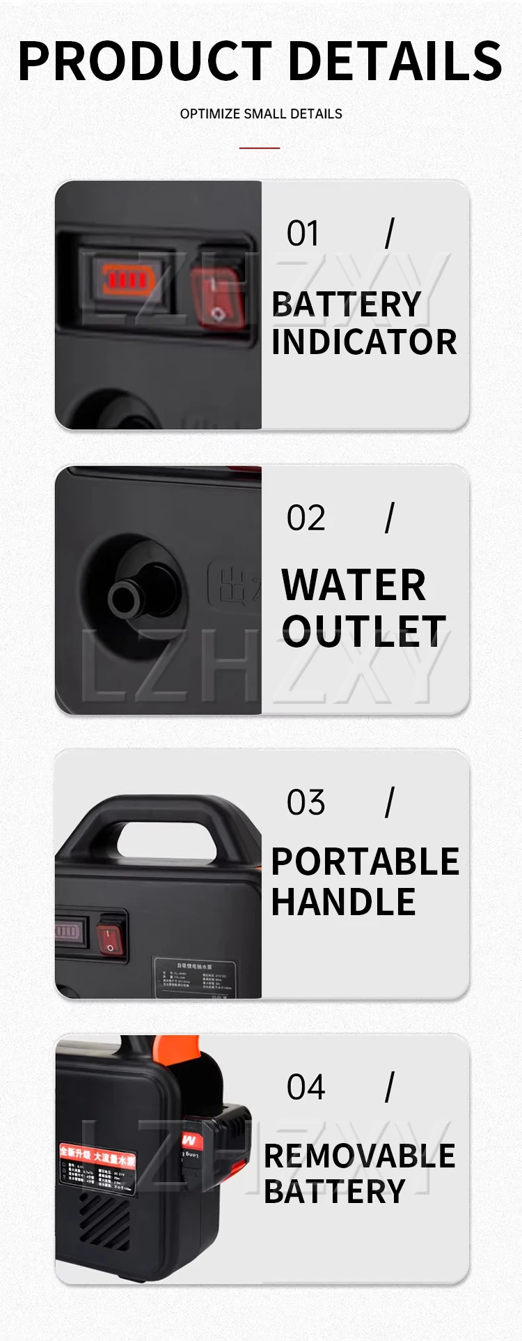Electric Water Pump 30M Cordless Watering Machine Rechargeable Garden Watering T