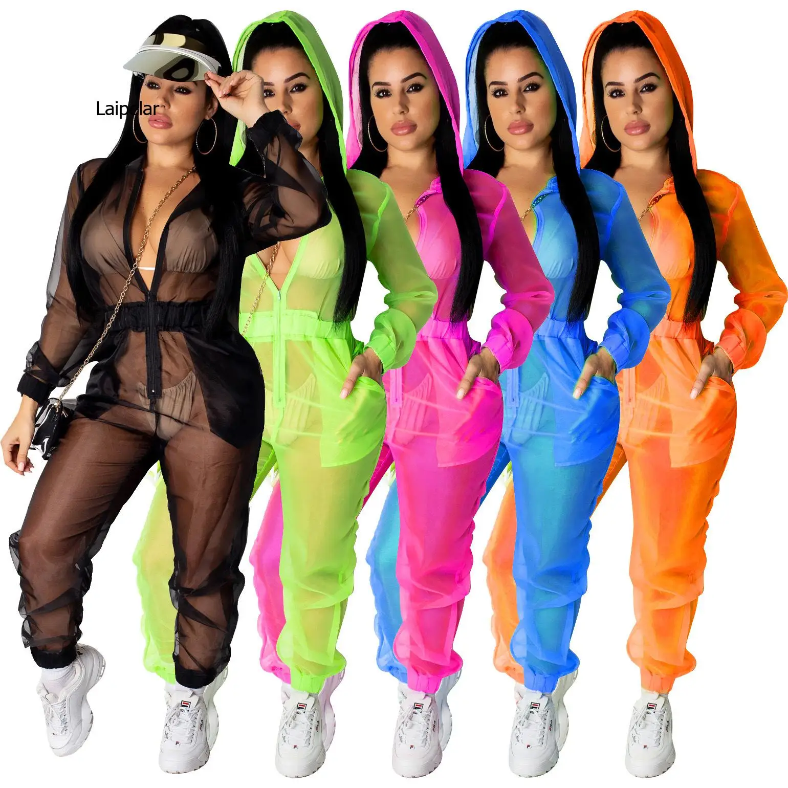 Laipelar Sexy bodysuit tracksuit rompers womens jumpsuit long sleeve pockets zippers striped print slim overalls femme men s rompers animal crane fun streetwear full body custom jumpsuit oversized women clothes zipper tracksuit dropship wholesale