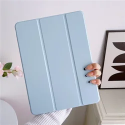 Premium Trifold Tablet Case with Pen Holder and Soft Back Stand for iPad Mini 6 (Sky blue)