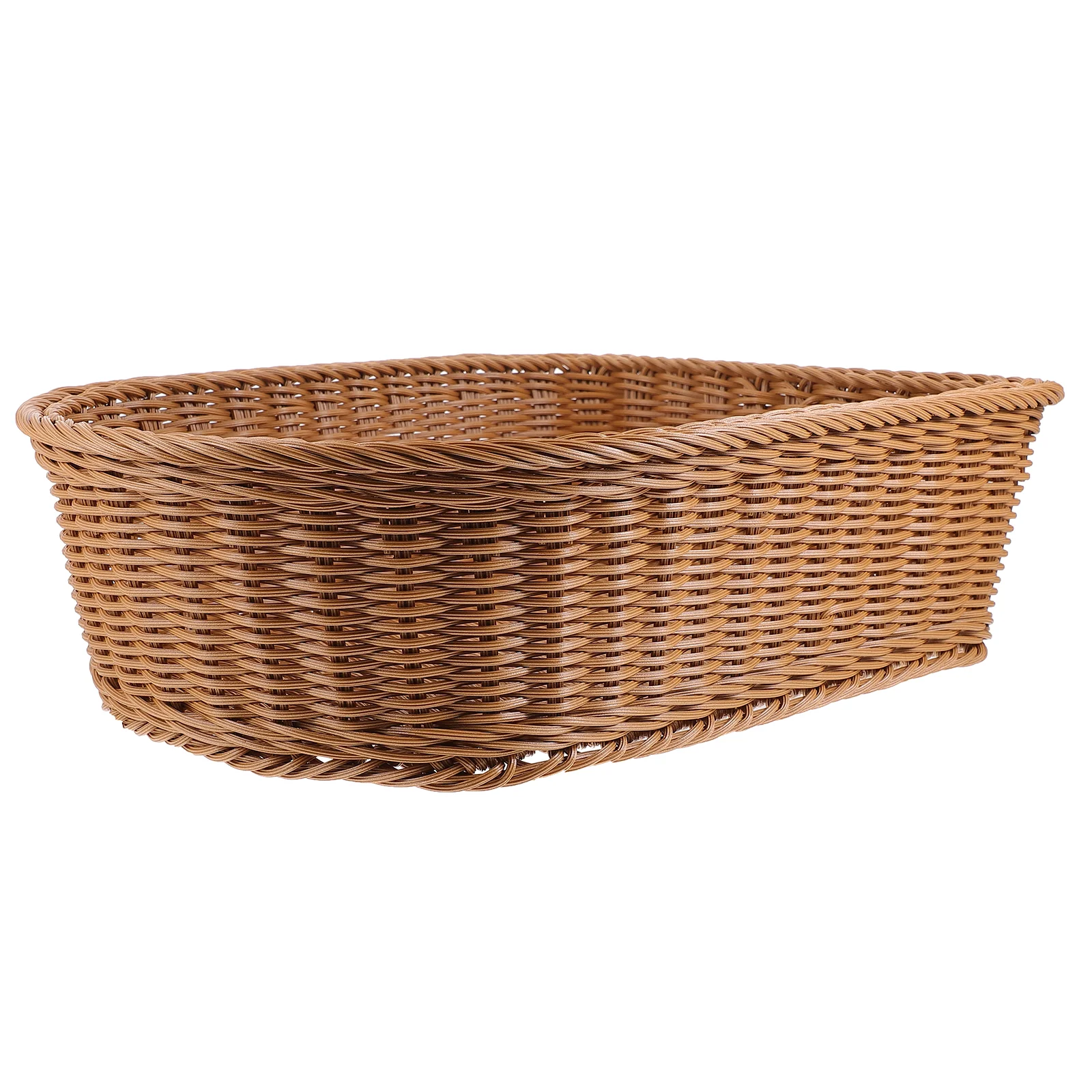 

Imitation Rattan Storage Basket Decor Tabletop Sundries Organizer High Capacity