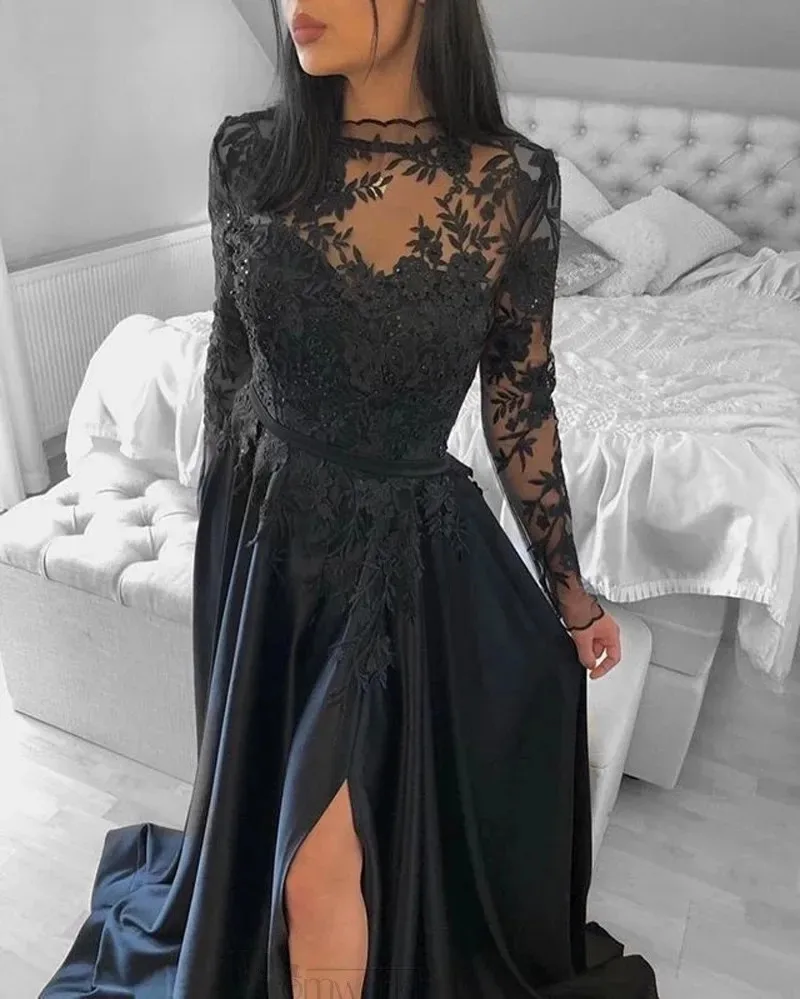 

Luxury Champagne Beading Sequined Prom Dresses V-Neck Long Sleeves A-Line Saudi Arabic Evening Gowns Formal Dress