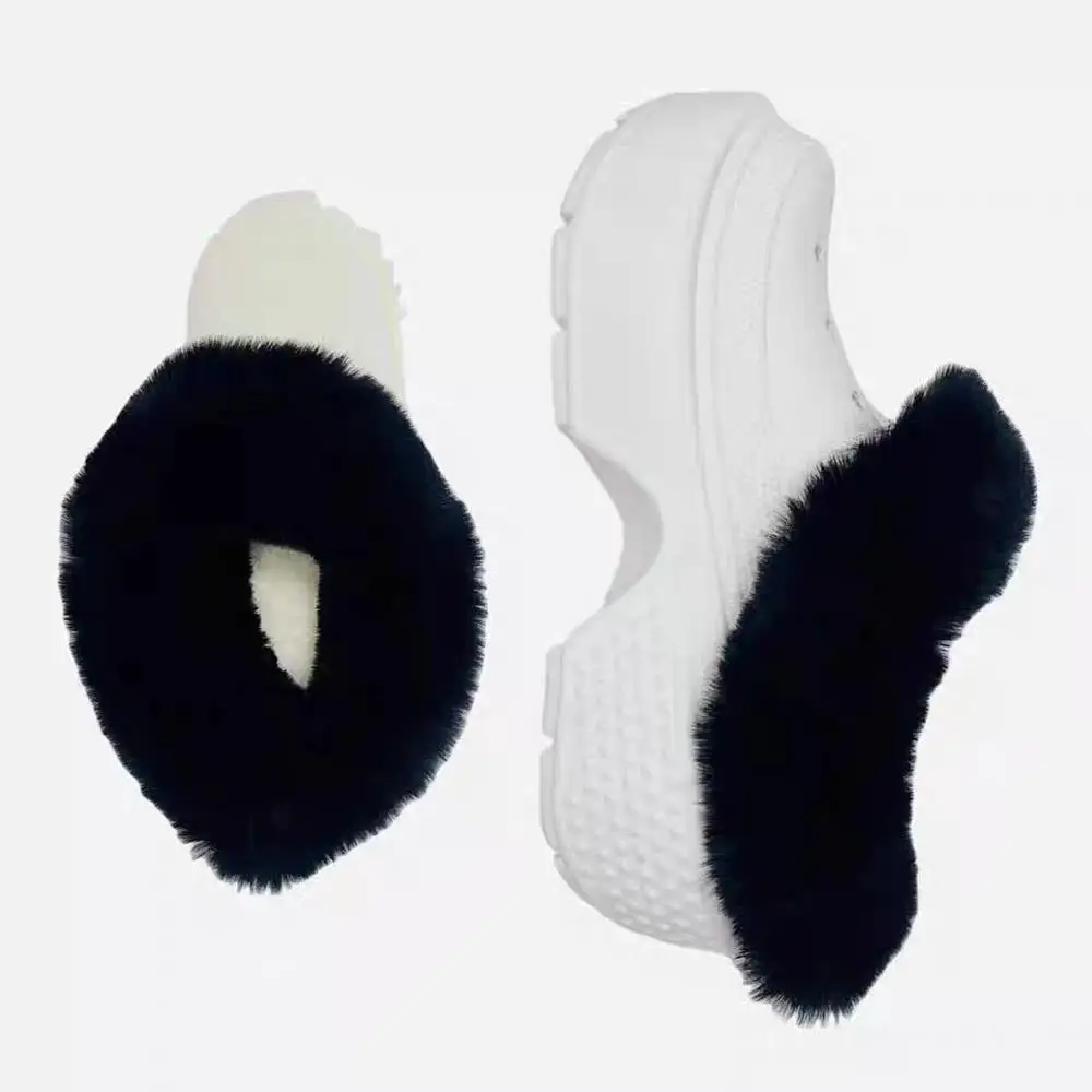 Plus Size Winter Shoe Cover Women Men Plush Warm Clog Fur Lining Removable Shoes Liners Slippers Plush Liner Shoe Accessories