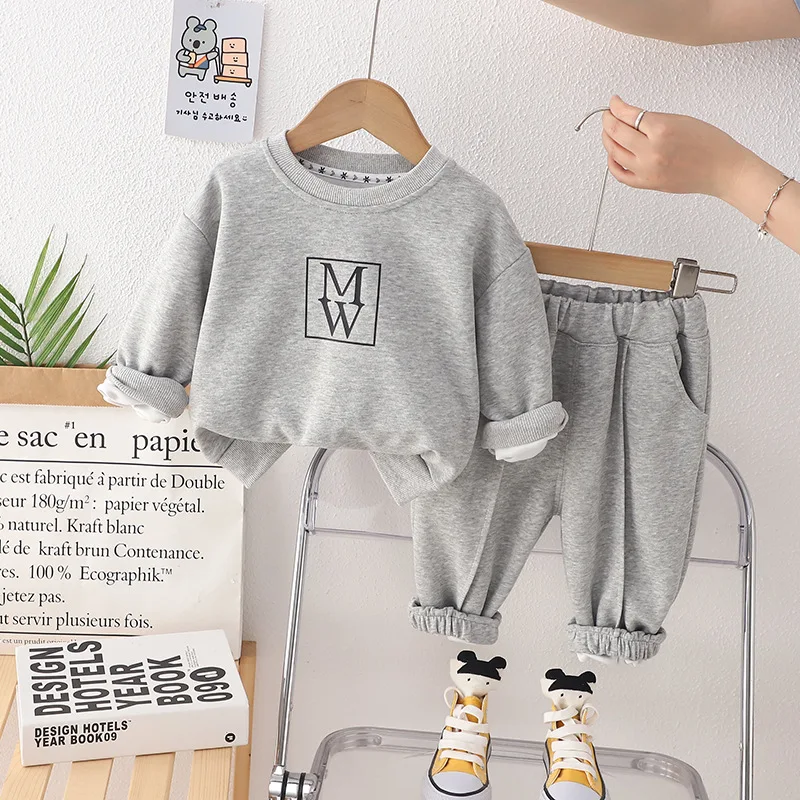 

Baby Boys Clothing Sets Kids Letter Print Sweatshirt+pant 2pcs Suit 2023 Spring Autumn Tracksuit 1 To 4Yrs Children's Sportswear