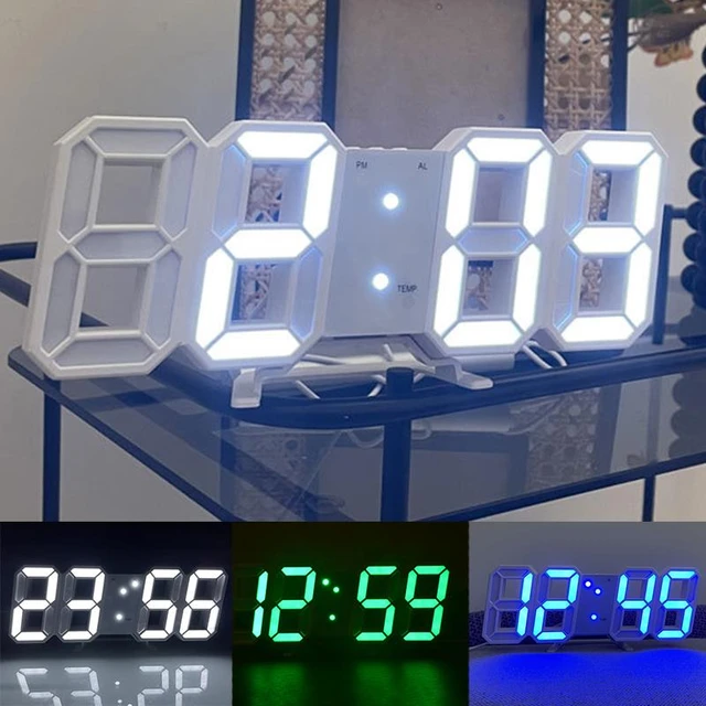 3D LED Digital Uhr wand deco Glowing Nacht Modus Einstellbare
