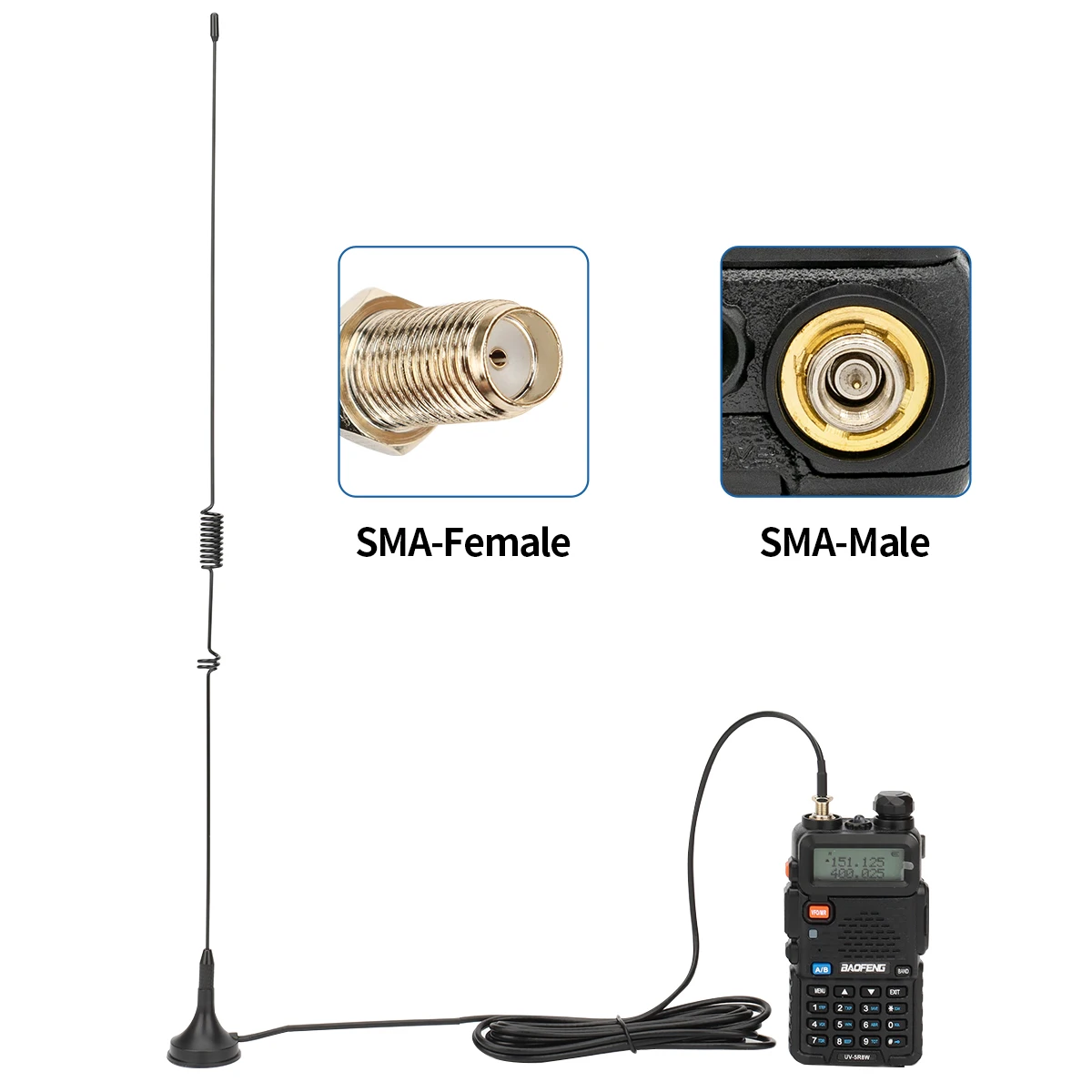 2PCS BAOFENG Dual Band UT-106UV SMA-Female Antenna For BAOFENG Walkie  Talkie UV-5R BF-888S UV-82 UV-9R UV-S9 Plus Two Way Radio