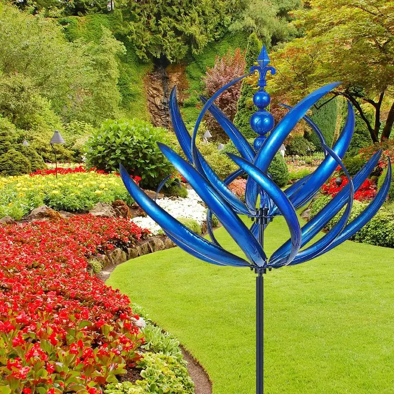 

Garden Wind Spinners Outdoor 3D Wind Powered Kinetic Sculpture Lawn Metal Wind Solar 360 Rotation Spinners Yard And Garden Decor