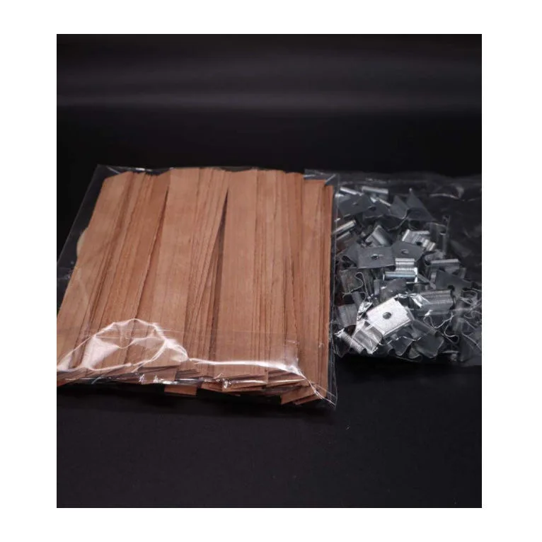 Candle making kit 60pcs Wooden Candle Wick Smokeless Candle Core Clip Base Handmade Wood Core