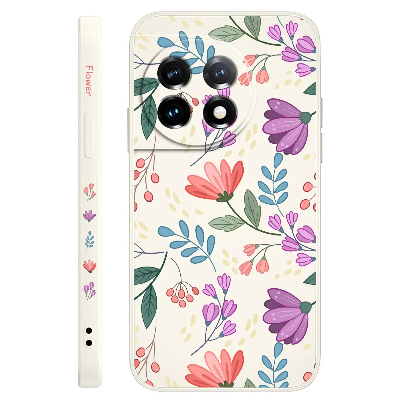 Floral Dance Liquid Silicone Phone Case - Elegant & Durable Cover