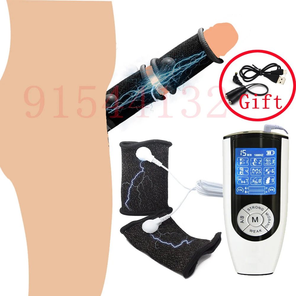 BDSM Electro Shock Conductive Fiber Penis Sleeve