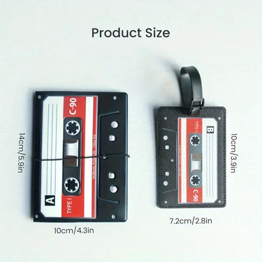 Retro Cassette Tape Style Passport Holder and Card Case for Business Travel and Tourism