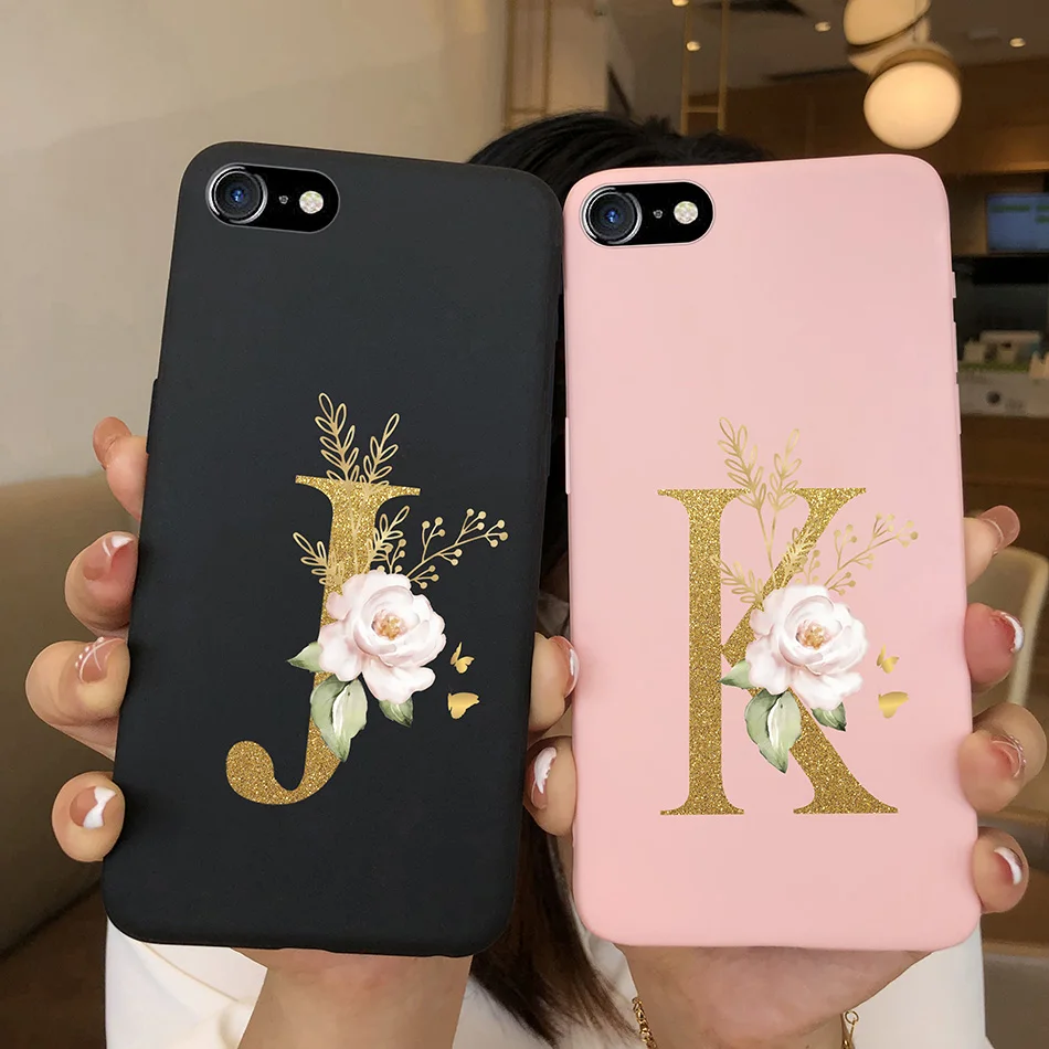 Custodia Per Apple Iphone 7 8 Plus Cover Cute Letters Silicone Phone Soft Fundas Coque Per Iphone 7 8 7Plus 8 Plus Custodie Per Paraurti