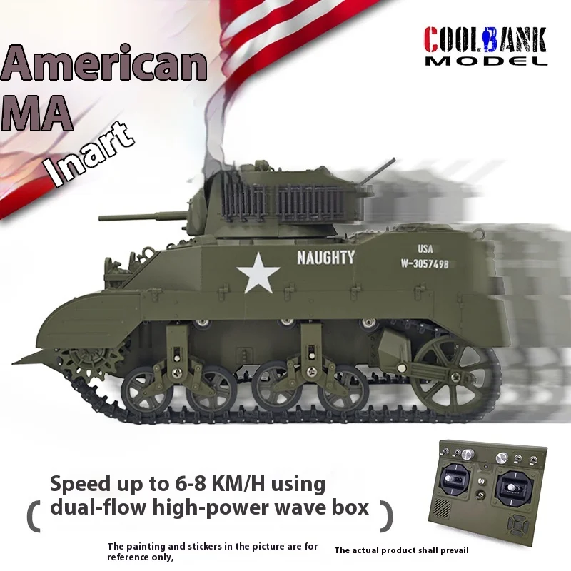 COOLBANK Stuart M5a1 Electric Remote Control Tank Simulation Military Model Toy Scalable, 360° rotation, Children'S Toy Gift 6