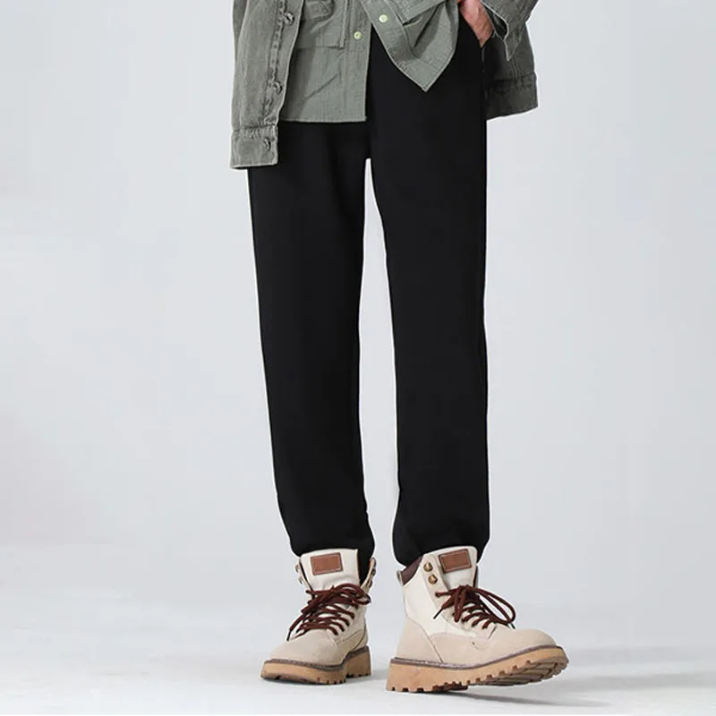 Autumn Winter Casual Korean Thick Solid Sports Pants Women's Clothing Simplicity Fashion Elastic High Waist Trousers for Female
