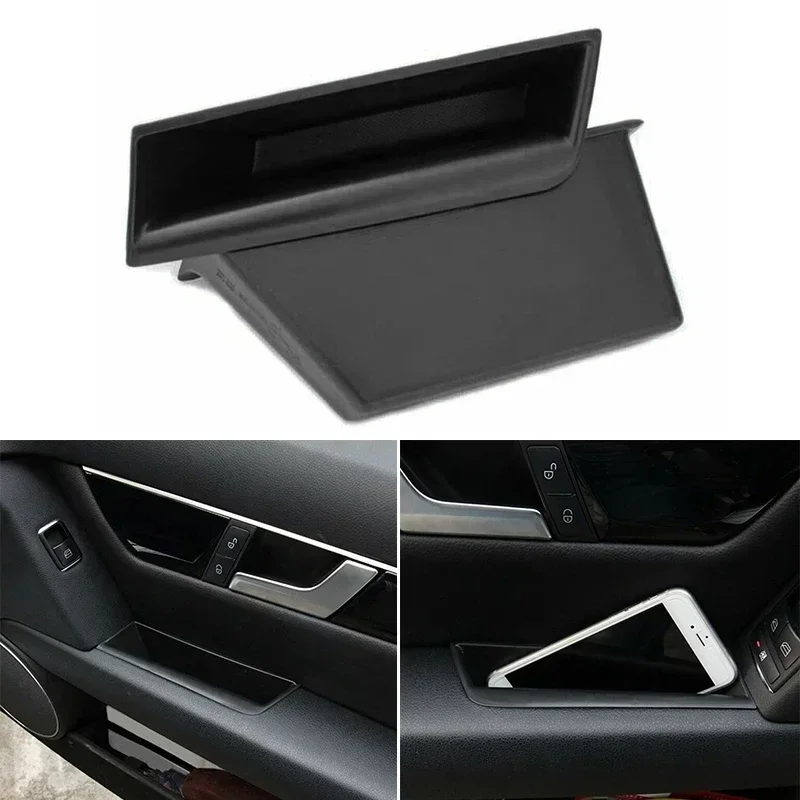 

1 Pair Car Storage Box Front Door Side Handle Armrest Storage Box For Benz C Class W204 08-14 2X Organizer Box Accessories