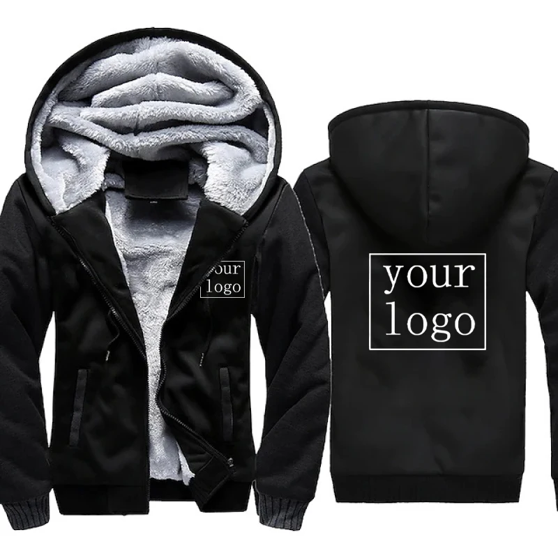 New Custom Printed Men's Warm Comfortable Jacket Autumn Thickened Casual Sportswear Zipper Hooded Jacket Sportswear Male men mink fleece half high collar sweater men winter warm sweater fashion style printed knitwears casual loose male jumpers