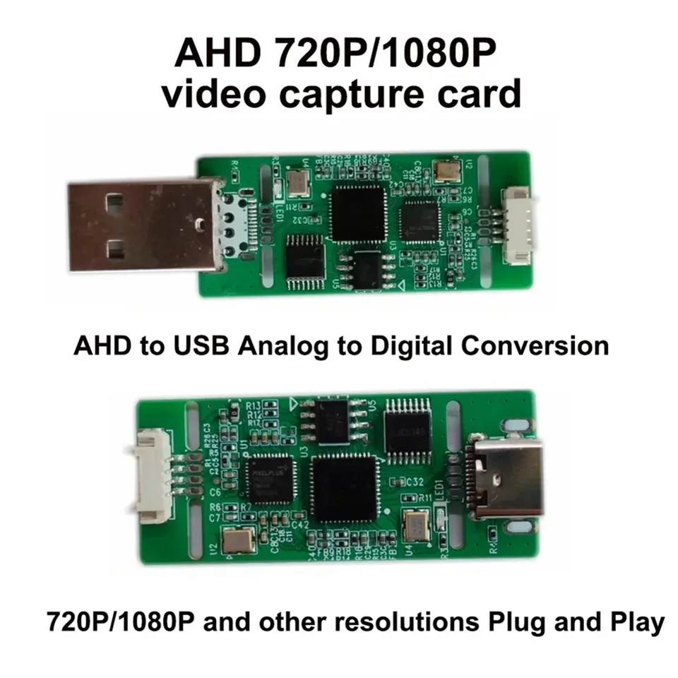 ABGIAHD to USB Capture Analog Signal to Digital USB Camera Module AHD to Type-C Module UVC Free Drive for Android(B)