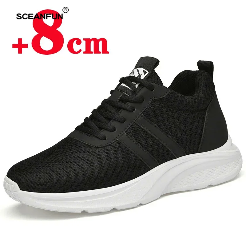 Men elevator shoes height increased shoes sneakers height increasing shoes Man increase 6-8cm 6