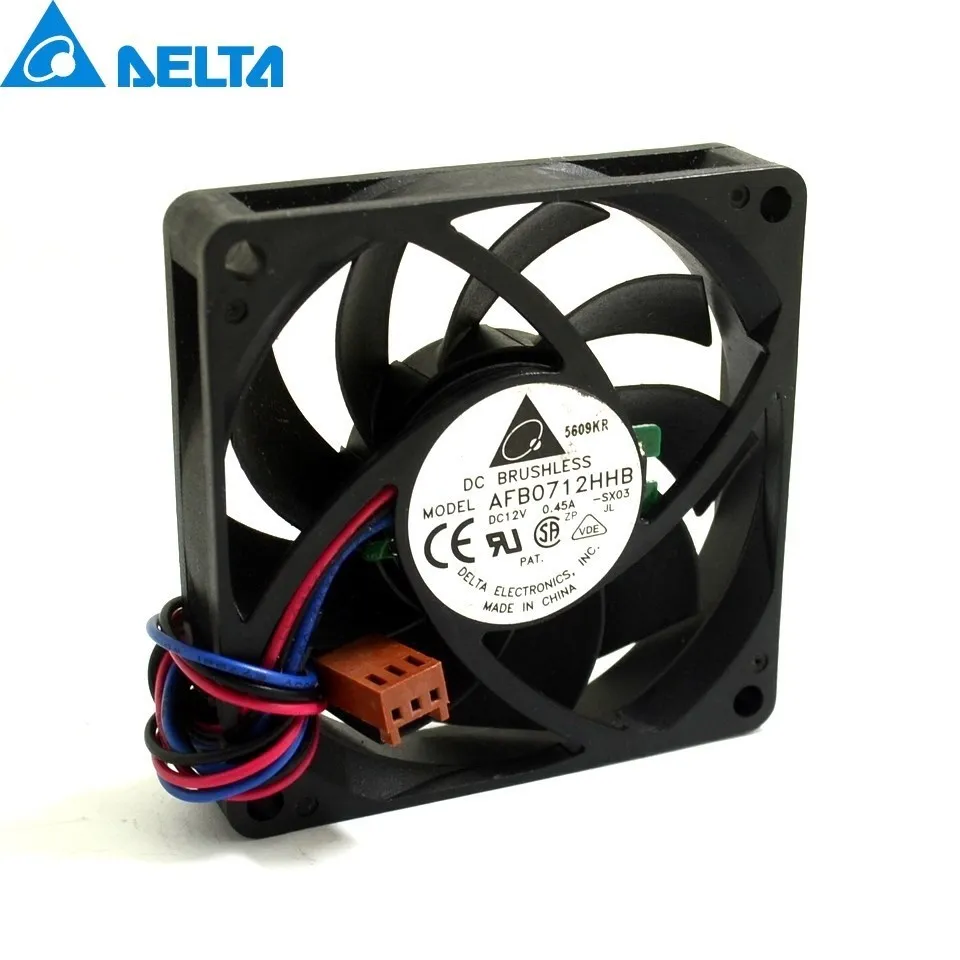 Dupla Bola Rolamento Ventilador de Refrigeração Dissipador de Calor para Delta Afb0712hhb 12v 7cm 70 mm 7015 0.45a Fios Novo 1pc
