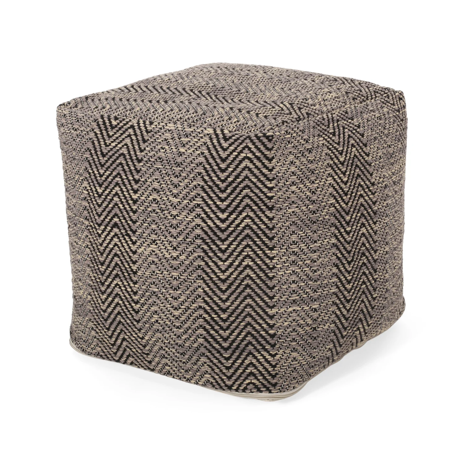 

Handcrafted Brown and Beige Barracuda Cotton Pouf with Luxurious Comfort and Stylish Design for Modern Living Room Decor and Com