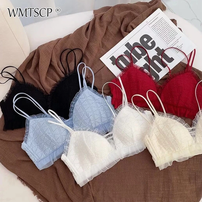 

WMTSCP New Versatile Sexy Lace Small Chest Flat Women's Bra No Steel Ring Comfortable Boosting Underwear