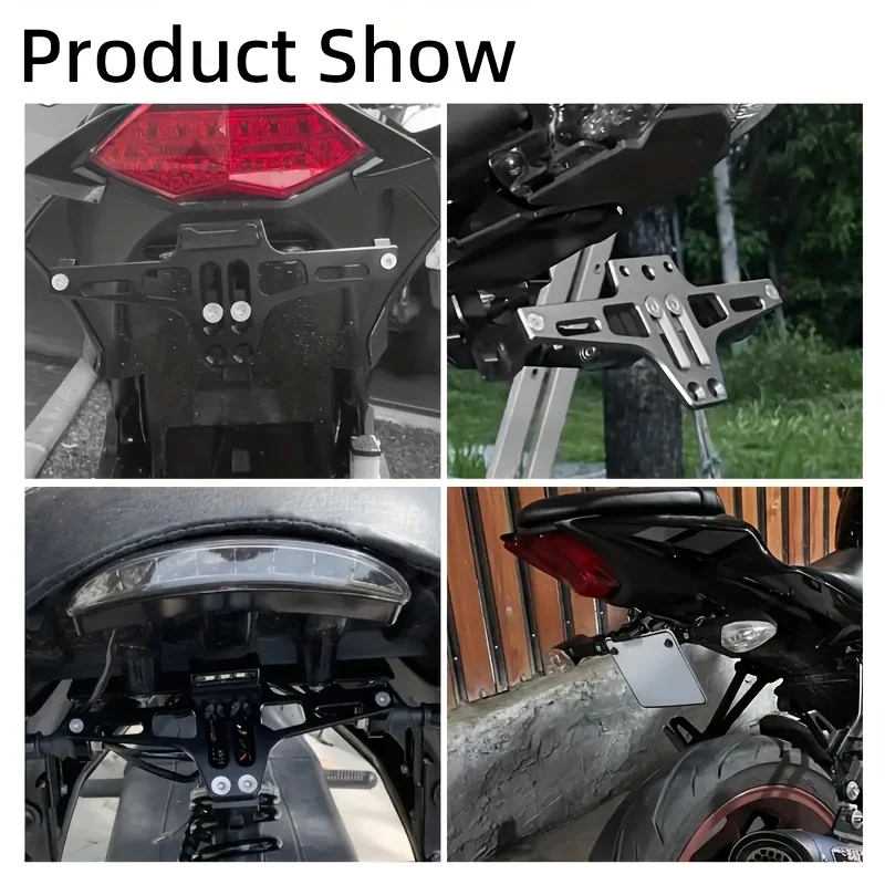 Универсален държач за задна регистрационна табела на мотоциклет, преден изглед