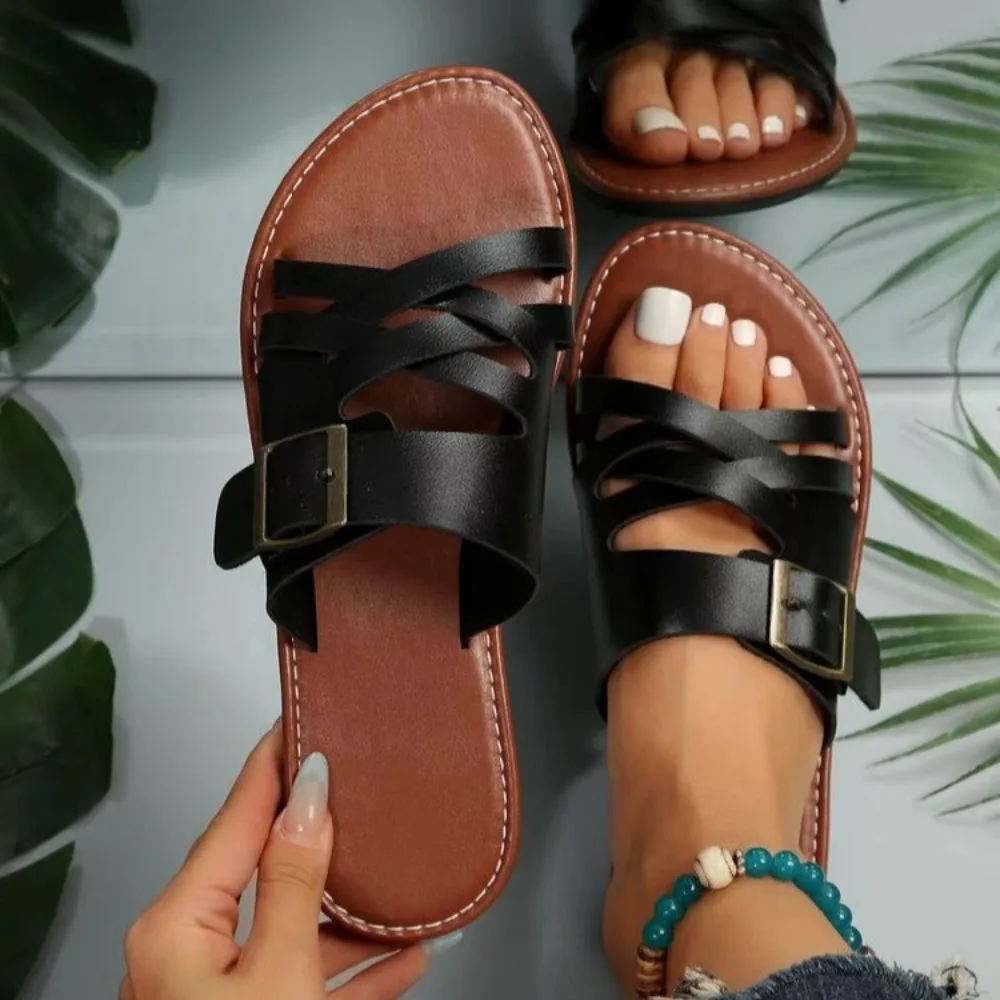 

Women Minimalist Thong Sandals New Fashion Flat Sandals Summer Outdoor Beach Vacation Leisure Woman Flats Slippers Plus Size 43