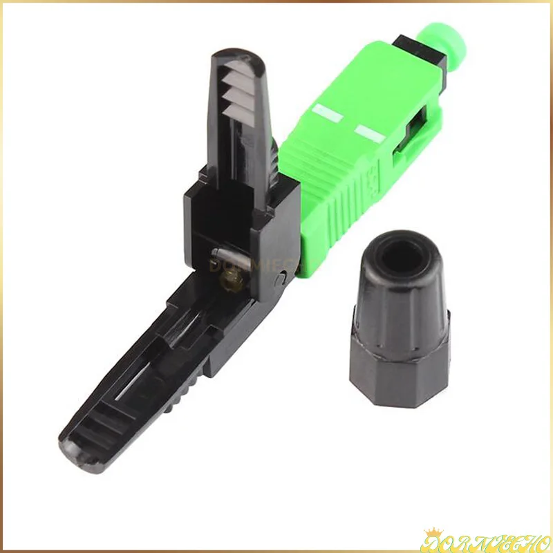 

SC APC Fast Connector Fiber Optic Sc Apc Cold Connector Green Fibra FTTH Single Mode Quick Connector SC Adapter Field Assembly