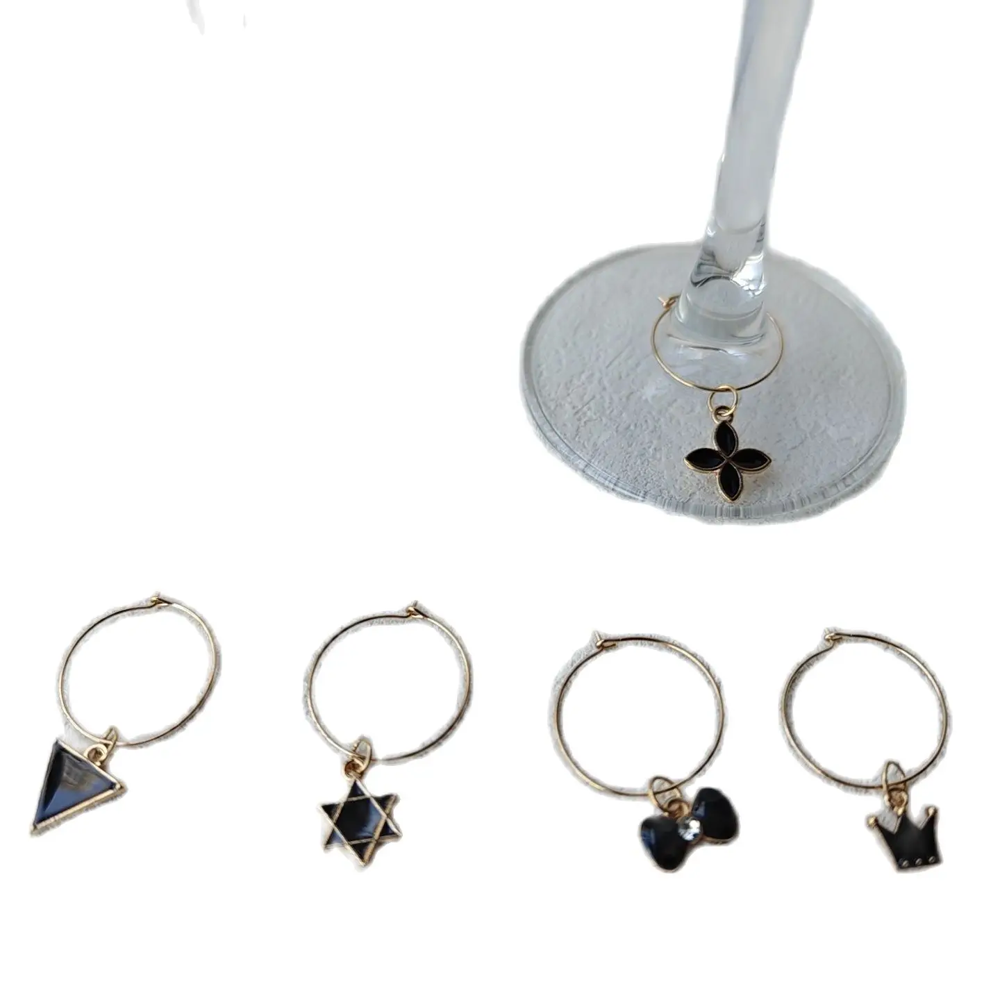 Wine charms New Fashion Design 6PCS Wine Glass Charms Rings Marker Christmas Party Bar Table Decorations Christmas Gift