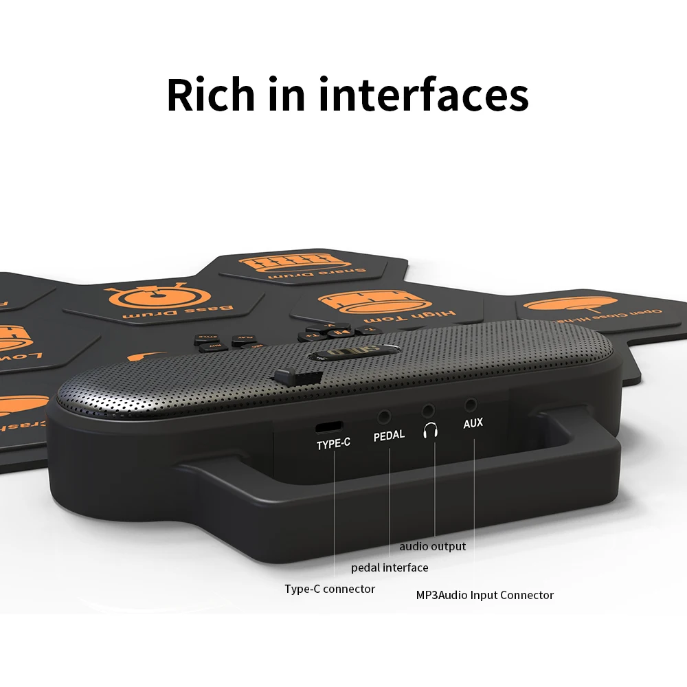 Electronic Drum Set Electronic Drum Pad Portable Colored Hand Rolled Pad for Adult Beginner Percussion Instrument