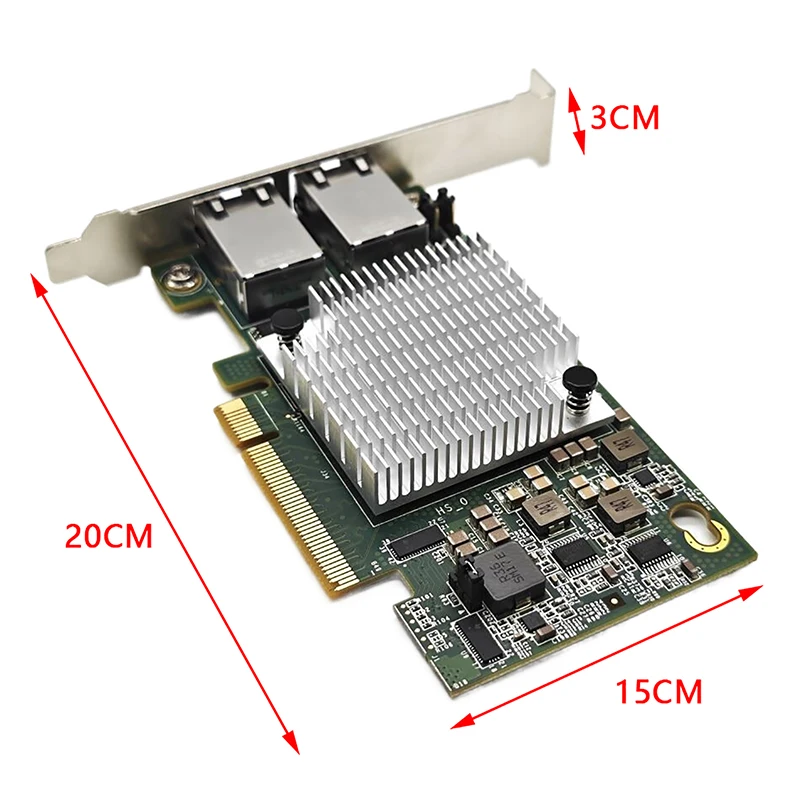 X540-T2 PCIE-X8 네트워크 확장 어댑터, 듀얼 포트 이더넷 카드, 다중 시스템에 적합, 10G