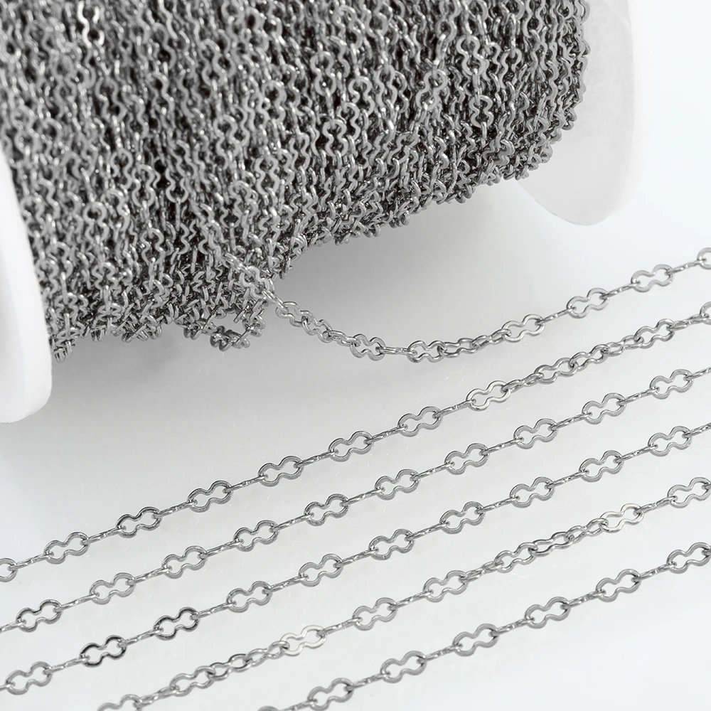 1meter Stainless Steel Chains for Jewelry Making DIY Rolo Cable Link Chain Necklace Bracelet Handmade Accessories Wholesale