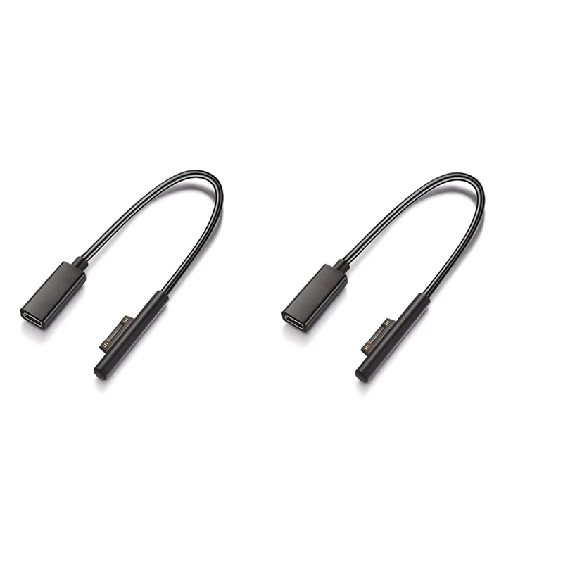 2X Surface Connect To Usb-C Cavo Di Ricarica Compatibile Per Surface Pro7 Go2 Pro6 5/4/3 Laptop1/2/3 E Surface Book