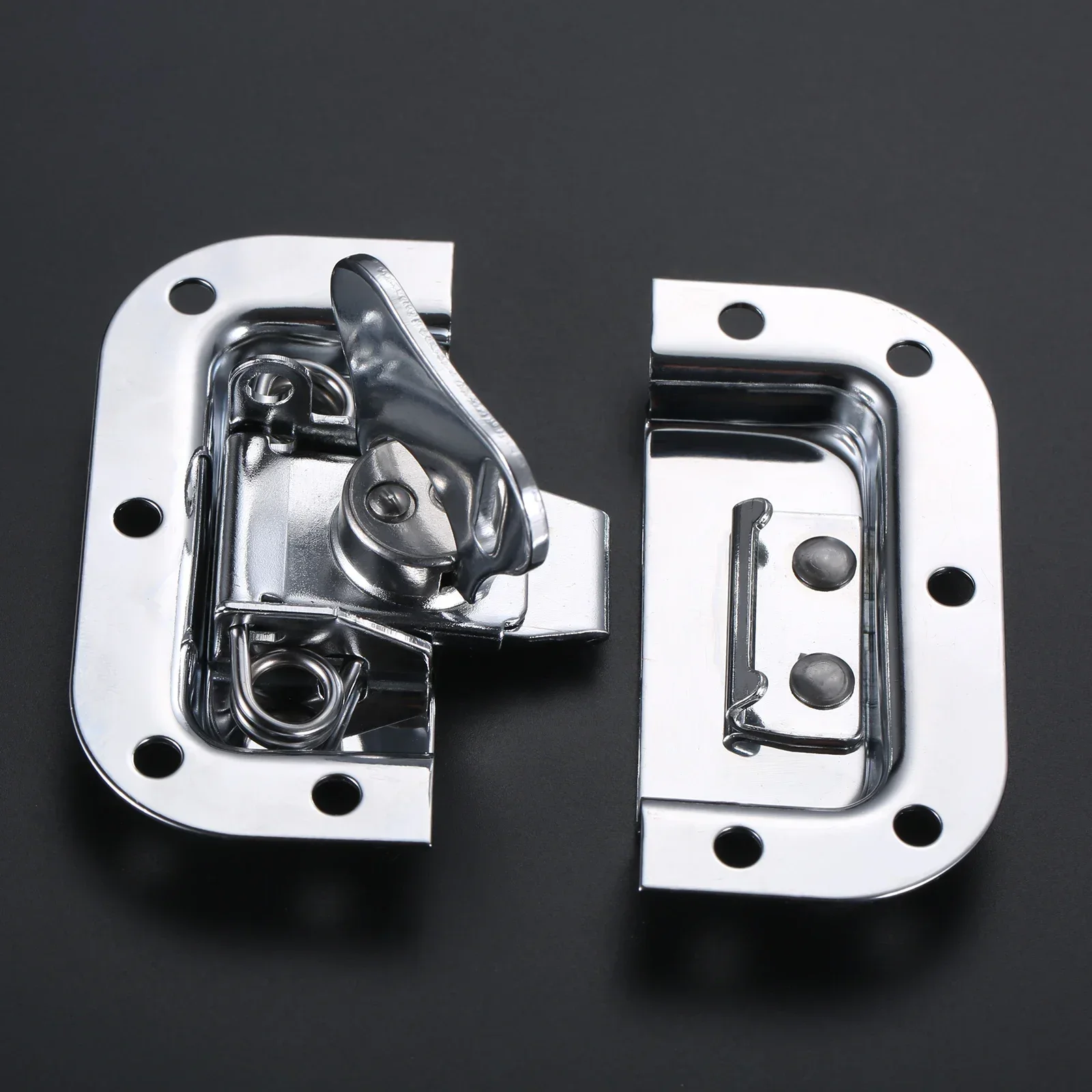 Furniture Hardware Toggle Latches Decorative Latches Buckle Clamp 4pcs Metal Butterfly Twist Latch 82*77mm Built-in Invisible Lock Spring Loaded Recessed Buckle Flight Box Chest Toolbox Cabinet