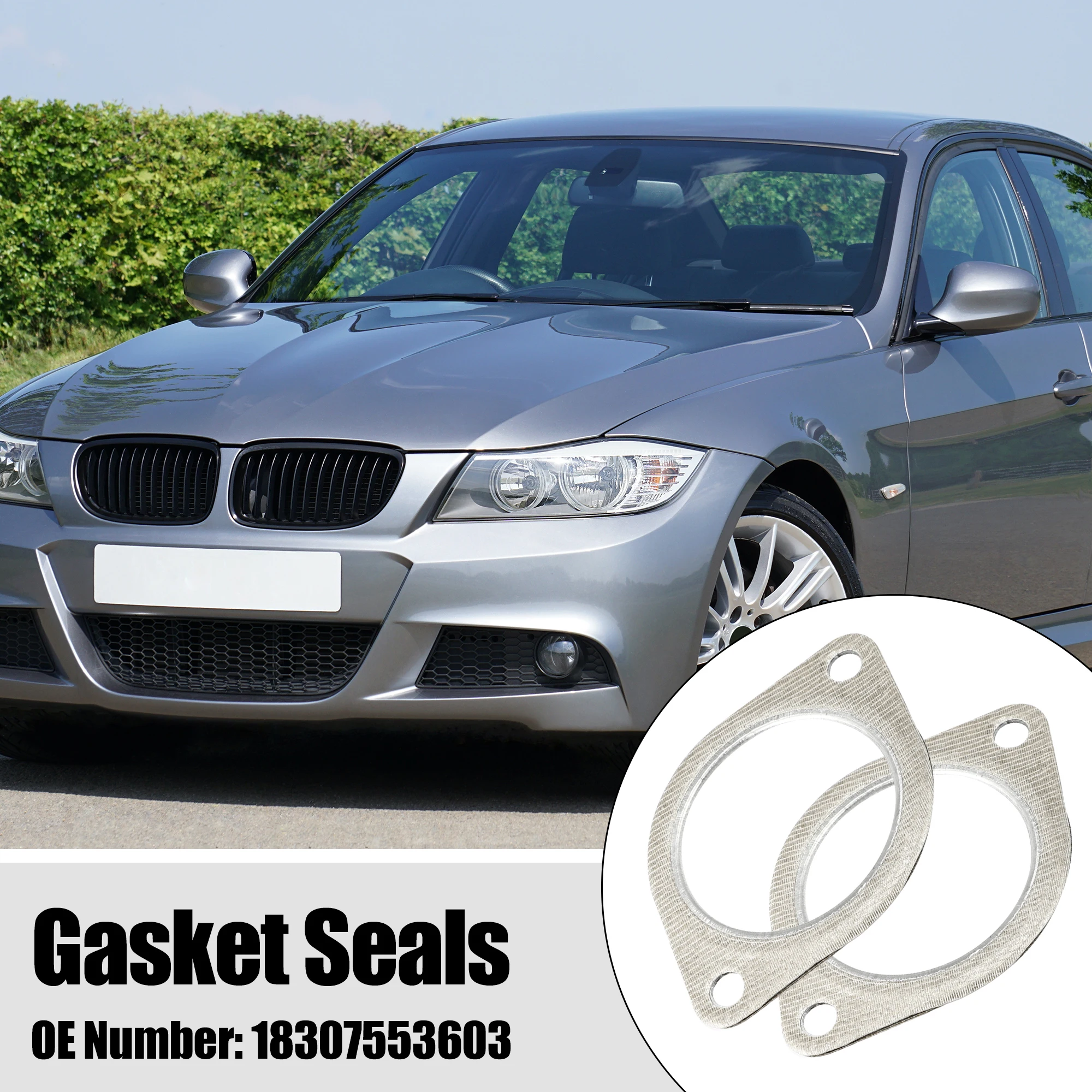 Uxcell 2pcs Exhaust Pipe Flange Gasket Seal for BMW E60 E71 E82 E88 10-13 18307553603