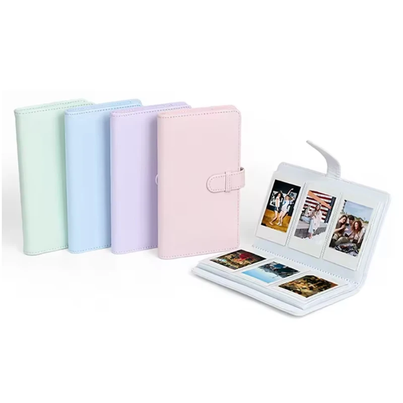 Photo album film camera 108 pockets 3 inch photo paper PU leather storage case stamp collection book mini album picture case