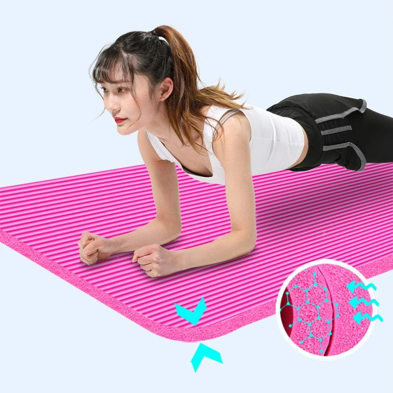 10mm Extra Thick Yoga Mat for Yoga Beginners, NBR Pilates Mat For Gym, Studio, Home Fitness, Exercise Mattress,Thick 10mm