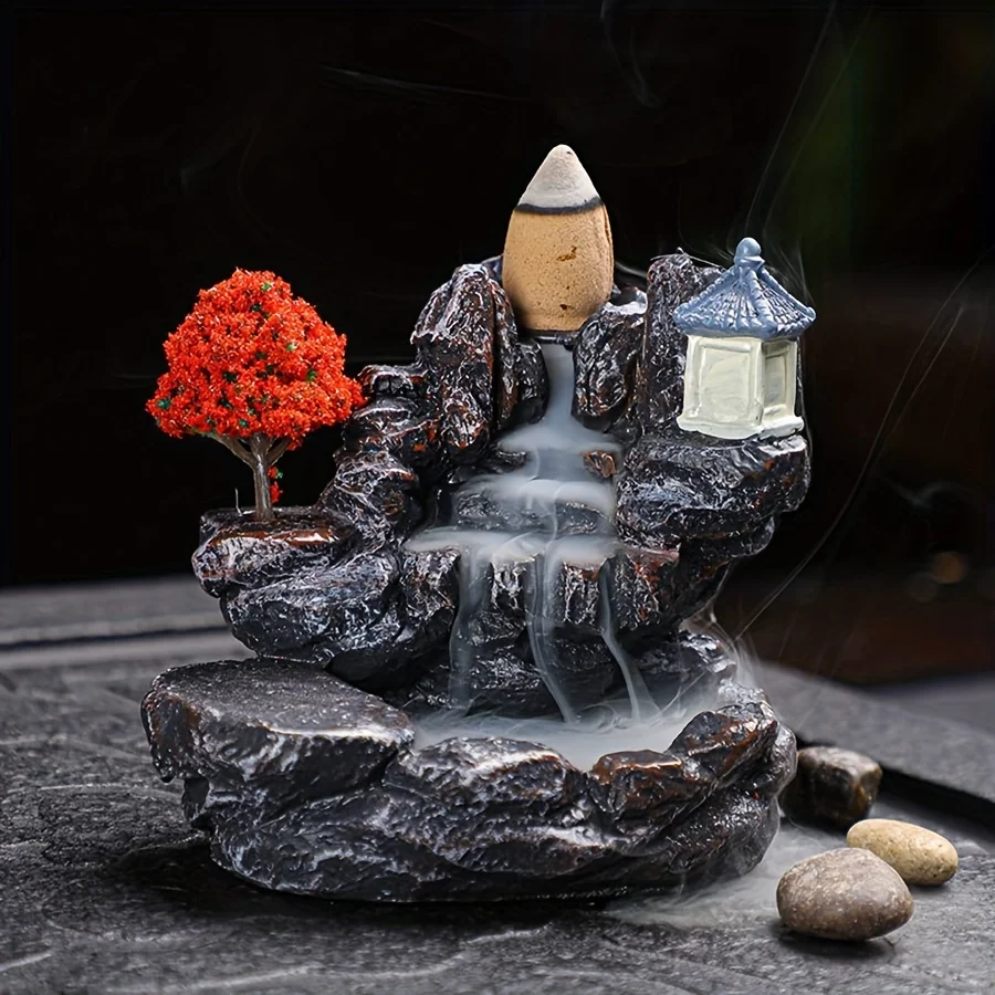 

1pc Resin Inverted Incense Burner, Household Indoor Tea Hall, Yoga New Retro Backflow Aromatherapy Burner Ornament,room Decor