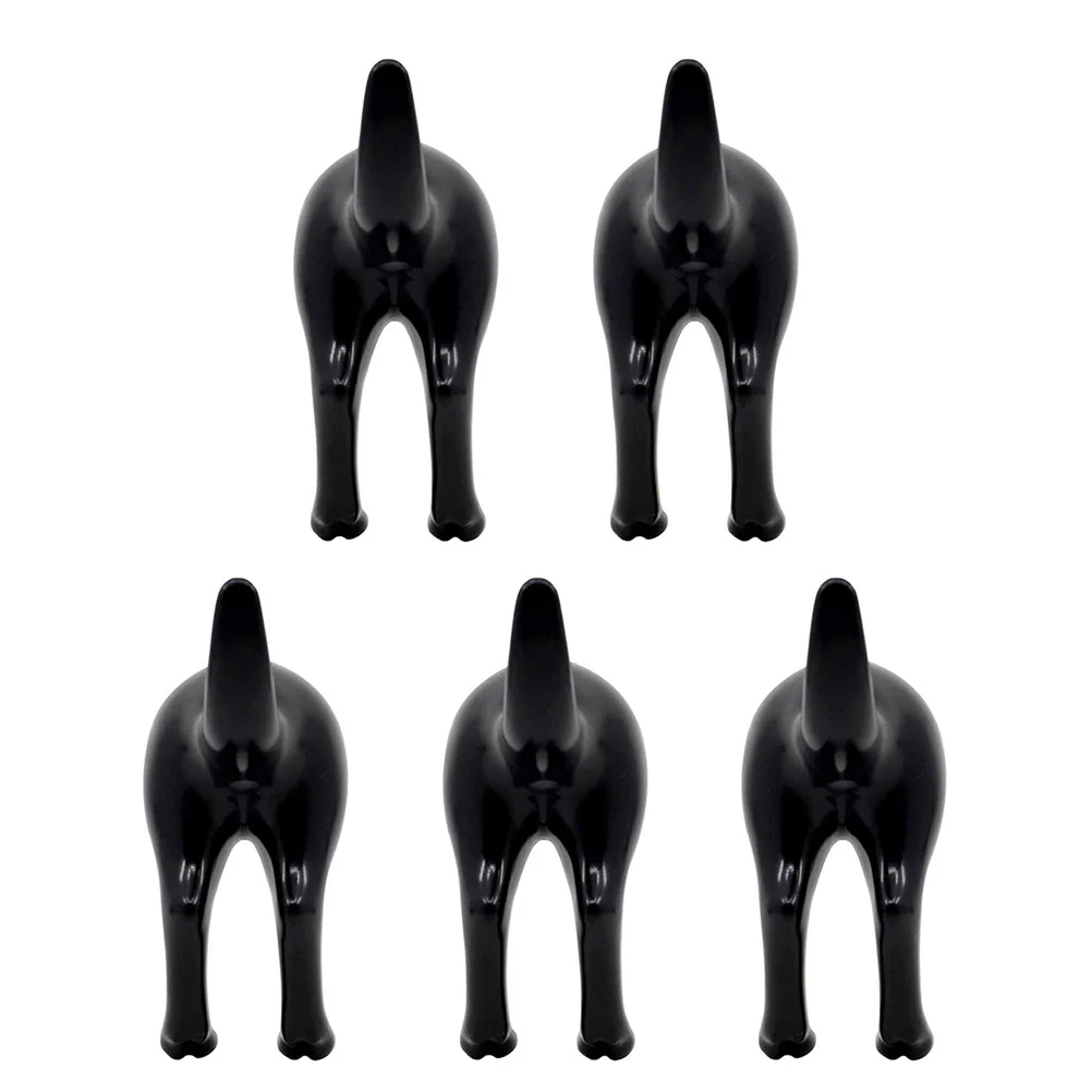 

5Pcs Wall-mounted Pothook Creative Punch Free Hooks Home Supplies (Black)