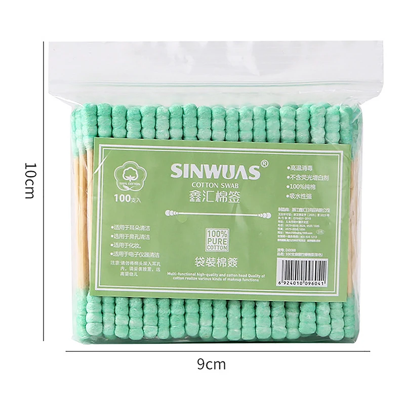 100Pcs Double Head Cotton Swab Women Makeup Cotton Buds Tip For Medical Wood Sticks Nose Ears Cleaning Health Care Tools 6