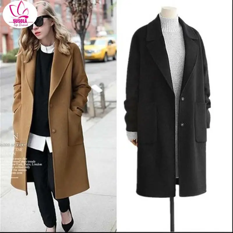 

SUSOLA Women Woolen Coats Female Winter Jackets Elegant Wool Blends Coat Ladies Purple Windbreaker Outwear Lady New