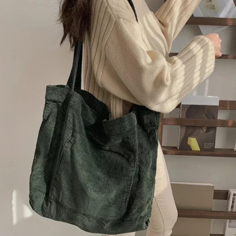 Bags for Women New Corduroy Shoulder Bag Reusable Shopping Bags