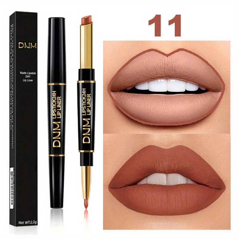 Dual-End Non-Stick Long-Lasting Lipstick & Lip Liner - High Pigment & Waterproof Valentine's Day Gift