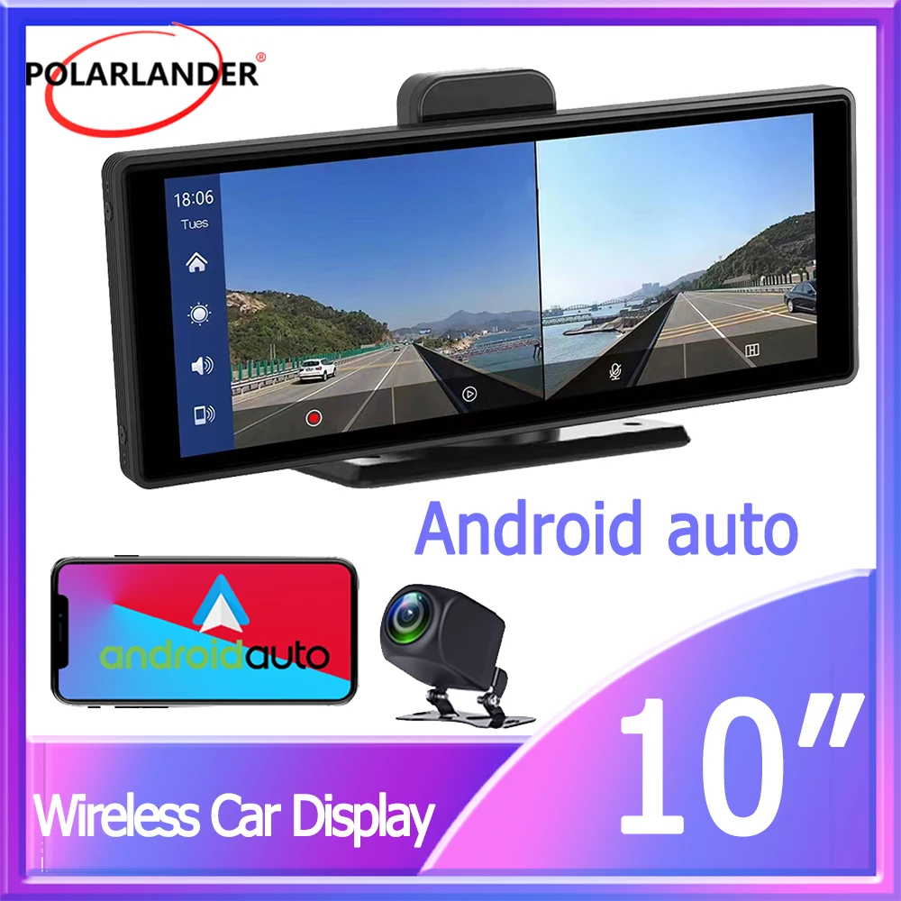 

Car Monitor AHD camera WiFi Wireless Carplay Android Auto 1080P Smart Widescreen Built-in DVR 10" 4k HD T94 ADAS Bluetooth 5.0
