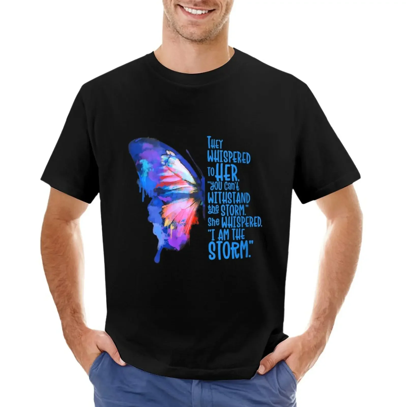 

Womens Womens, Butterfly Tee, I Am The Storm, Inspire And Motivate V-Neck T-Shirt blanks plain summer top t shirts for men pack