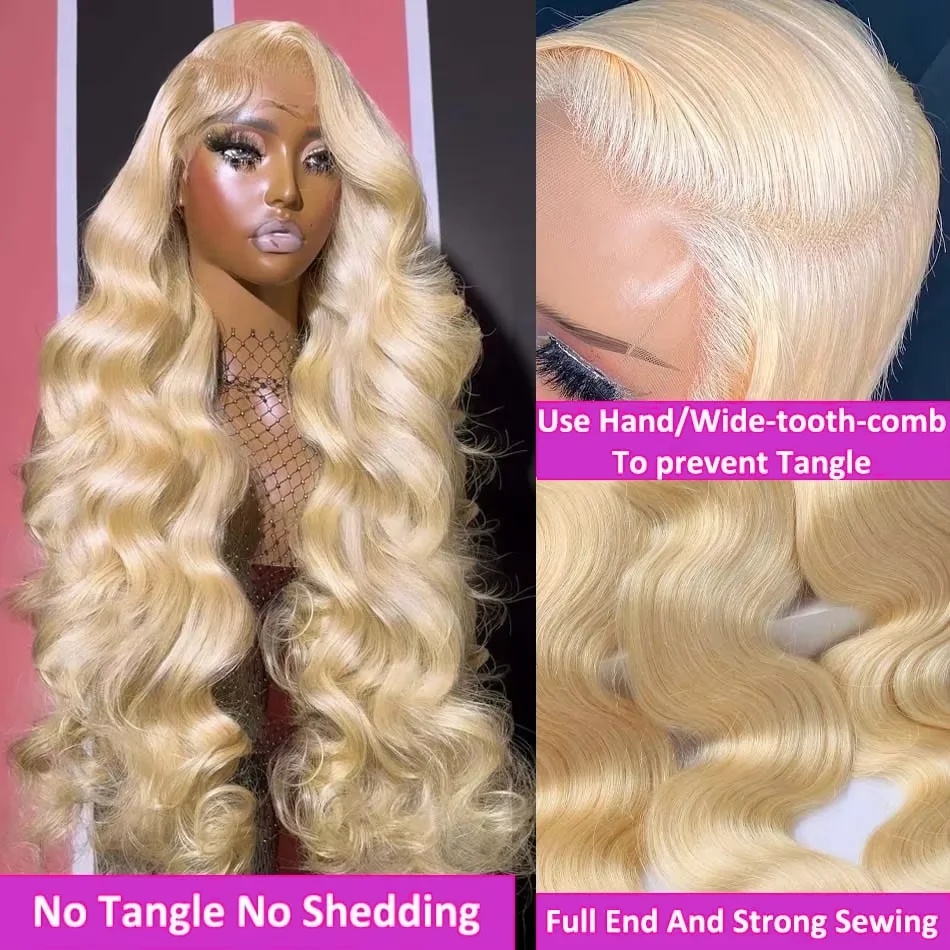 613 Honey Blonde 13x6 HD Transparen Body Wave Lace Frontal Human Hair Wig Colored Human Hair Lace Frontal Wig For Black Women