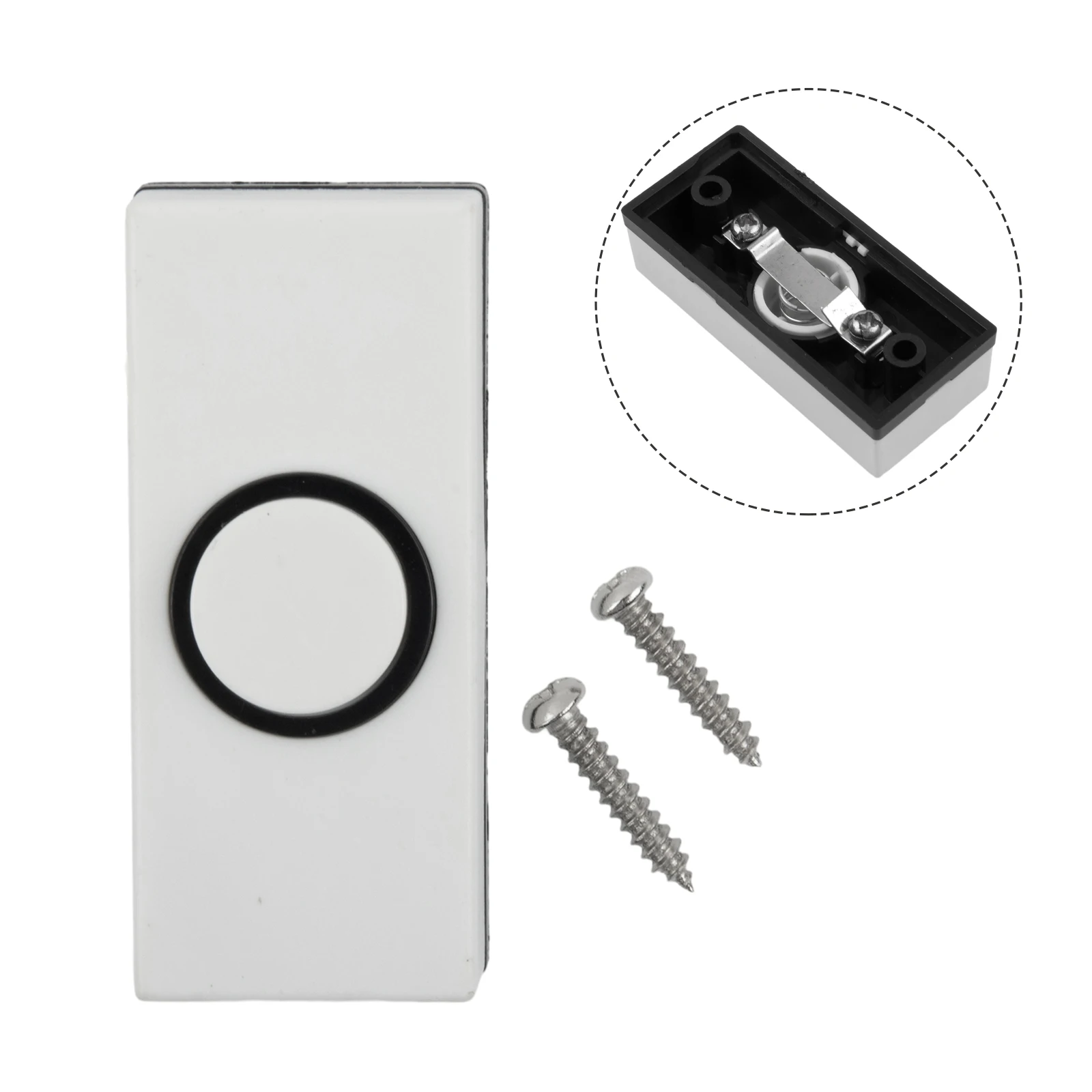

Plastic Hard Wiring Press Button Press Button White 86MMX37MMX22MM Door Bell Inserts Wall Home Furnishing Decoration