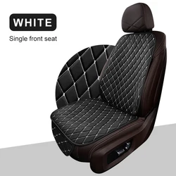 AUTOMECHANIST Premium PU Leather Car Seat Covers - Breathable, All - Season Protection (Front White 1pc)