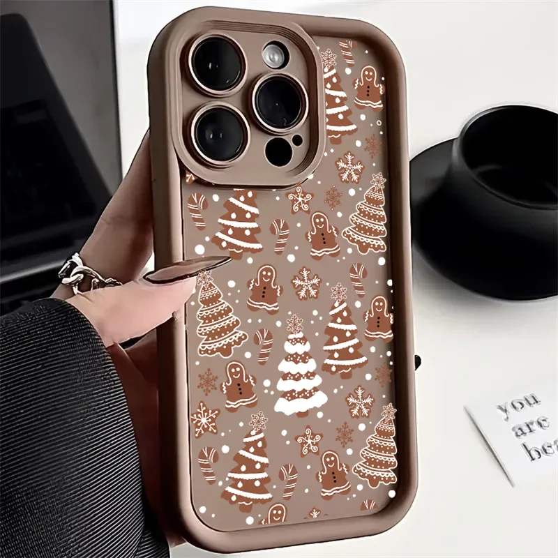 Festive Christmas Tree Silicone Shockproof Phone Case with Bumper Protection